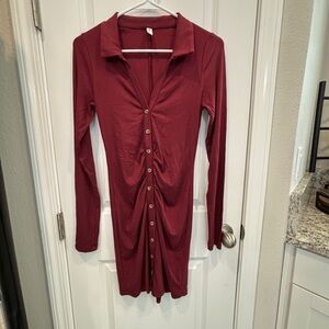 Wishlist Burgundy Long Sleeve Dress